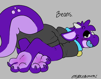 ambiguous_gender anthro bell bell_collar big_tail blush claws clothing collar curling_toes dialogue feet foot_fetish foot_focus freckled_face freckles half-closed_eyes hoodie horn looking_at_viewer narrowed_eyes open_mouth paws raised_paw solo tail toe_claws toe_wiggle topwear sarcobutter kett_(mochalatte) kobold scalie 2d_animation animated animated_png frame_by_frame hi_res
