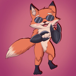 chibi crab-fox dis_jaiva eyewear glasses solo sunglasses damian5320 aquatic arthropod canid canine crab crustacean decapod fox hybrid malacostracan mammal 1:1 absurd_res hi_res