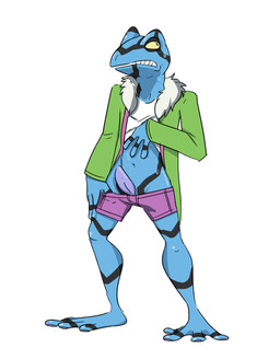animal_genitalia animal_penis anthro barefoot biped bodily_fluids boxer_briefs clenched_teeth clothed clothing clothing_lift clothing_pull coat embarrassed erection feet front_view genital_slit genitals looking_away male partially_clothed penis pink_clothing pink_underwear shirt shirt_lift simple_background solo standing sweat teeth topwear underwear underwear_pull white_background lock-wolf one-punch_man one_(manga) nameless_frog_character_(one-punch_man) amphibian frog 2015 digital_drawing_(artwork) digital_media_(artwork) hi_res