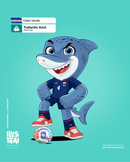 anthro ball cape_verde cape_verdian_flag ilustraistudio male soccer soccer_ball solo sport world_cup aquatic fish shark hi_res