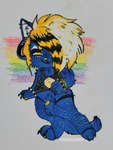 alternative_fashion animal_genitalia clothing fishnet_clothing fishnet_leggings fishnet_legwear genitals leggings legwear male mascot rainbow sheath solo sparklefur sparkleyiff 621_day e621 hexerade felid feline mammal 3:4 absurd_res colored colored_pencil_(artwork) hi_res traditional_media_(artwork)