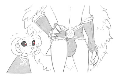 anthro bat_tail biped bulge detailed_bulge duo fur horn looking_at_bulge male male/male tail halbean geary hal_(halbean) bat ghost_bat mammal megadermitid microbat 3:2 hi_res monochrome
