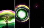 ambiguous_gender anthro detailed_background outside planet rear_view solo space standing star naircat domestic_cat felid feline felis mammal 2012 digital_media_(artwork) digital_painting_(artwork) painting_(artwork)