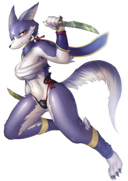 4_fingers 4_toes action_pose anthro armor armwear barefoot belly big_breasts black_nose blush bottomwear bracers breasts butt butt_from_the_front chest_wraps claws cleavage clothed clothing countershading cute_fangs dagger dual_wielding facial_markings fangs feet female female_anthro finger_claws fingers fluffy fluffy_tail fur half-closed_eyes head_markings holding_object holding_weapon kemono legwear looking_at_viewer markings melee_weapon multicolored_body multicolored_fur narrowed_eyes neckwear paws pose purple_body purple_fur scarf simple_background skimpy smile solo tail teeth toe_claws toes topwear tube_top tuft under_boob weapon white_background white_belly white_body white_countershading white_fur wraps yellow_eyes healingpit capcom monster_hunter canid canine canyne mammal palamute 2021 absurd_res digital_media_(artwork) full-length_portrait hi_res portrait shaded