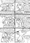 2016 anthro bed black_and_white bodily_fluids canid canine chest_tuft clothed clothing comic crying dialogue disney duo ears_back electronics emotional english_text eric_schwartz female fox furniture hi_res inside judy_hopps lagomorph leporid male male/female mammal monochrome nick_wilde open_mouth phone pivoted_ears predator/prey rabbit red_fox serious sitting skimpy tears teeth text topless true_fox tuft zootopia