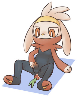 3_fingers 3_toes anal anal_penetration anthro balls bent_legs black_body black_fur carrot carrot_in_ass erection feet fingers food food_fetish food_in_ass food_insertion food_play fur genitals humanoid_genitalia humanoid_penis improvised_sex_toy male masturbation penetration penis plant red_body red_eyes red_fur serious sitting soles solo spread_legs spreading toes vegetable white_back white_body white_fur pu_sukebe nintendo pokemon generation_8_pokemon pokemon_(species) raboot hi_res japanese_description