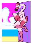 anthro female nude solo strategically_covered ikakins rayleigh_(ikakins) avian bird flamingo absurd_res hi_res