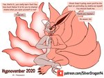 2020 3_toes 4:3 5_toes anthro asian_mythology big_tail biped canid canine chakra claws collar collar_only crosslegged_pose digital_drawing_(artwork) digital_media_(artwork) dragon east_asian_mythology english_text fangs featureless_crotch feet fingers fox fox_spirit fur horn hypnosis hypnovember kurama male mammal meditating mind_control multi_tail mythological_creature mythological_scalie mythology naruto nude orange_body orange_fur red_eyes reptile ringed_eyes scalie sharp_teeth simple_background sitting smile solo soul-silver-dragon soul-silver-dragon_(character) species_transformation tail tailed_beast teeth text toe_claws toes toony transformation url white_background yellow_sclera