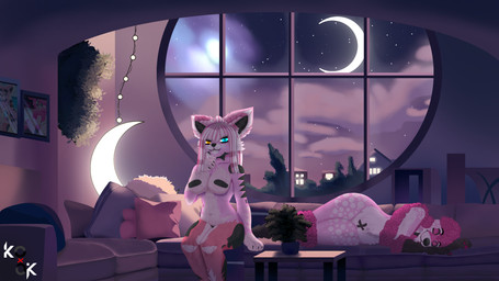 duo female male kothony(koxok) aureliodelacroix(normal) zoebeaumere canid canine canis domestic_cat domestic_dog felid feline felis mammal poodle 16:9 hi_res widescreen