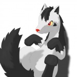 ambiguous_gender feral lying on_back simple_background solo white_background howling_wolves nintendo pokemon generation_3_pokemon mightyena pokemon_(species) 1:1