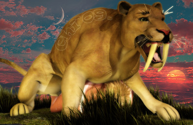 afternoon bestiality blonde_hair bodily_fluids cum dripping duo fangs female female_on_feral feral genital_fluids grass hair human_on_feral interspecies male male/female male_on_human plant poser_porn realistic_feral sabertooth_(anatomy) sunset tail teeth chi' felid human mammal pantherine prehistoric_species saber-toothed_tiger tiger 2009 3d_(artwork) digital_media_(artwork)