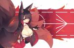 asian_clothing big_breasts breasts brown_hair cleavage clothed clothing dipstick_tail east_asian_clothing female gloves hair handwear inner_ear_fluff japanese_clothing kimono long_hair markings multi_tail multicolored_tail open_mouth orange_eyes smile solo tail tail_markings tuft sub-res azur_lane akagi_(azur_lane) animal_humanoid canid canid_humanoid canine canine_humanoid fox_humanoid humanoid mammal mammal_humanoid hi_res