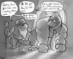 5:4 anthro ape balls beard big_penis cranky_kong dialogue donkey_kong_(character) donkey_kong_(series) duo elderly_male english_text erection eyewear facial_hair father_(lore) father_and_child_(lore) father_and_son_(lore) foreskin genitals glasses greyscale haplorhine hi_res humanoid_genitalia humanoid_penis incest_(lore) male mammal mature_anthro mature_male monochrome muscular muscular_male nintendo old parent_(lore) parent_and_child_(lore) parent_and_son_(lore) pecs penis primate son_(lore) text tongue tongue_out uniparasite vein