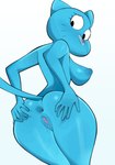 anthro anus blue_body blue_nipples breasts butt female genitals hand_on_butt hand_on_own_butt looking_back nipples nude pussy rear_view simple_background solo spread_anus spread_butt spreading tail white_background newguy1091 cartoon_network the_amazing_world_of_gumball nicole_watterson domestic_cat felid feline felis mammal hi_res