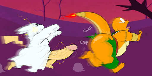 accessory anthro big_penis bodily_fluids bracelet chasing clothing duo egyptian erection fire flaming_tail fur genitals ghost_costume gold_(metal) gold_bracelet gold_jewelry holidays huge_penis humanoid_genitalia humanoid_penis jewelry male orange_body orange_scales penis scales shortstack shortstack_anthro shortstack_male slightly_chubby slightly_chubby_anthro slightly_chubby_male tail tears teary_eyes tongue tongue_out torn_clothing usekh vein veiny_penis wide_eyed yellow_body yellow_fur conditional_dnp erobos halloween nintendo pokemon ero_(erobos) fan_character hadou_(satsui-n0-had0u) charmander generation_1_pokemon pikachu pokemon_(species) absurd_res hi_res