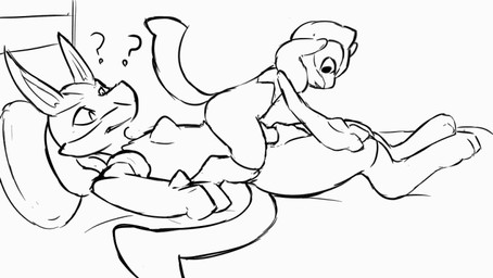 age_difference animal_genitalia animal_penis anthro anthro_on_anthro anthro_penetrated anthro_penetrating anthro_penetrating_anthro bed canine_genitalia canine_penis confusion digitigrade docking duo erection evolutionary_family fully_sheathed furniture genitals knot larger_male larger_penetrated larger_sub level_difference male male/male male_penetrated male_penetrating male_penetrating_male nude older_anthro older_male older_penetrated on_bed penetration penile penis pillow question_mark raised_tail sex sheath sheath_penetration sheath_play sheath_sex size_difference smaller_male straddling submissive tail young young_anthro young_male conditional_dnp dacad nintendo pokemon canid canine generation_4_pokemon lucario mammal pokemon_(species) riolu 2d_animation animated black_and_white frame_by_frame line_art monochrome