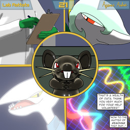 ambiguous_gender clipboard clothed clothing dialogue dialogue_box feral gloves group handwear latex orange_eyes page_number red_eyes teeth text aquinas_audax nintendo pokemon avian bird generation_1_pokemon generation_2_pokemon generation_5_pokemon human mammal murid murine pokemon_(species) rat rattata reptile rodent scalie serperior skarmory snake 1:1 2025 3d_(artwork) absurd_res blender_(artwork) blender_eevee_(artwork) comic digital_media_(artwork) english_text hi_res signature