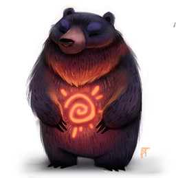 ambiguous_gender brown_body brown_fur claws eyes_closed feral fur glowing glowing_markings humor markings pun simple_background solo sun visual_pun white_background piper_thibodeau bear mammal sun_bear ursine digital_media_(artwork) digital_painting_(artwork) painting_(artwork)