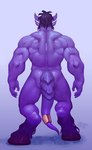 hooves horn male nude purple_body solo tail crona_(artist) blizzard_entertainment warcraft draenei humanoid hi_res