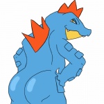 alligator animated anime big_butt blue_skin bouncing butt claws feraligatr hand_on_hip happy jiggle looking_at_viewer looking_back male nintendo nude plain_background pokémon presenting presenting_hindquarters reptile scalie shaking_butt sharp_teeth shiny smile solo standing teeth unknown_artist video_games white_background yellow_eyes yellow_skin
Rating: Questionable
Score: 7
User: toh
Date: February 18, 2013