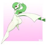 3_fingers breasts butt female fingers looking_at_viewer nipples not_furry red_eyes simple_background solo sparkles white_body white_skin negsus nintendo pokemon gardevoir generation_3_pokemon pokemon_(species) 2021 hi_res signature