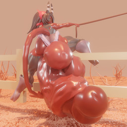 balls big_balls big_penis black_clothing black_hair black_legwear boots butt clothing eye_scar facial_scar footwear genitals glistening glistening_body grass gynomorph hair hair_over_eye horn intersex legwear lynoxerg3_(modeler) one_leg_up penis plant raised_leg red_body scar shoes solo stockings tail vein veiny_penis hellaverse helluva_boss sallie_may_(helluva_boss) 1:1 3d_(artwork) absurd_res blender_(artwork) digital_media_(artwork) hi_res