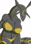 2016 amber_eyes anthro anthrofied areola big_breasts bikini black_body black_horn black_scales bra breasts brown_eyes cleavage clothed clothing curious curvy_figure dragon erect_nipples fan_character female generation_3_pokemon hand_on_breast harmony_doragon horn huge_breasts legendary_pokemon long_neck lunis1992 mature_anthro mature_female mythological_creature mythological_scalie mythology nintendo nipple_outline nipples non-mammal_breasts panties pokemon pokemon_(species) pokemorph question_mark rayquaza scales scalie shiny_pokemon simple_background solo swimwear two-piece_swimsuit under_boob underwear voluptuous white_background yellow_body yellow_eyes yellow_scales