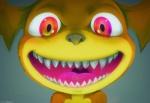 ambiguous_gender big_eyes big_head creepy fangs looking_at_viewer nightmare_fuel open_mouth red_eyes scary sharp_teeth smile solo teeth throat yellow_body darkdoomer patachu bust_portrait portrait