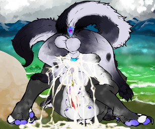 abdominal_bulge anal anal_orgasm anal_penetration animal_genitalia animal_penis anthro anthro_on_feral anthro_penetrated anus balls beach bestiality bodily_fluids breasts canine_genitalia canine_penis canine_teeth cum cum_drip cum_in_ass cum_inflated_belly cum_inflation cum_inside cum_on_penis cumshot doggystyle dripping duo ejaculation feral feral_penetrating feral_penetrating_anthro from_behind_position genital_fluids genitals hands-free inflation knot knotted_penis male male/male male_on_feral male_penetrating multi_breast multi_nipple nipples orgasm penetration penis sex teratophilia yonnixart mythology blitz_(weredemo) dex_(weredemo) canid canine canis hybrid mammal monster mythological_canine mythological_creature werecanid werecanine werecreature werewolf wolf 6:5 absurd_res hi_res