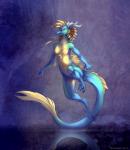 anthro biped blue_body blue_eyes blue_skin breasts claws female fur horn non-mammal_breasts nude smile solo standing tail whiskers grender grender_(artist) mythology dragon mythological_creature mythological_scalie reptile scalie 2014