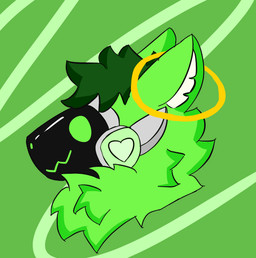 anthro machine male solo unknown_artist skye_(skyefennecangelproto) angel canid canine felid feline fennec_fox fox hybrid mammal protogen true_fox digital_media_(artwork) headshot_portrait portrait andromorph_(lore) intersex_(lore)