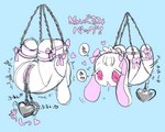 anthro bdsm female plushie restrained solo submissive submissive_anthro submissive_female suspension text zipper creamsodage animate_inanimate lagomorph leporid living_plushie mammal rabbit 5:4 japanese_text translation_request