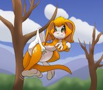 anthro blush clean_diaper clothed clothing cloud crossed_arms diaper female hanging_from_branch hanging_wedgie in_tree outside plant sky solo stuck teeth tree wearing_diaper wedgie parumpee dust:_an_elysian_tail fidget_(elysian_tail) bat mammal nimbat hi_res