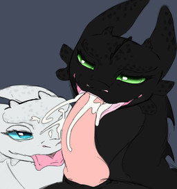 bisexual bodily_fluids both_sexes_in_same_situation crossgender cum fellatio female feral genital_fluids group male messy oral penile sex trio avexcity dreamworks european_mythology how_to_train_your_dragon mythology nubless toothless dragon fury_(httyd) light_fury mythological_creature mythological_scalie night_fury scalie western_dragon absurd_res hi_res