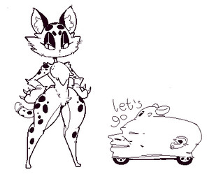 anthro car chest_tuft claws duo ear_tuft eyeshadow female frown humor makeup male standing text thick_thighs tuft vehicle wheel wide_hips gountro kirby_(series) kirby_and_the_forgotten_land nintendo car_mouth_kirby clawroline dababy dababy_car kirby felid leopard mammal pantherine 2022 digital_drawing_(artwork) digital_media_(artwork) english_text low_res monochrome