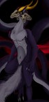 anthro bone horn male multi_arm multi_head multi_limb skull skull_head solo miralesss_(artist) mythology voruna_(warframe) canid canine canis cephalopod coleoid dragon mammal marine mollusk mythological_creature mythological_scalie octopodiform octopus scalie wolf