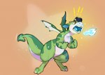 ambiguous_gender anthro breath_powers claws digitigrade elemental_manipulation fangs fire fire_breathing fire_manipulation open_mouth solo standing tail teeth thick_tail boxgoat mythology dragon mythological_creature mythological_scalie scalie