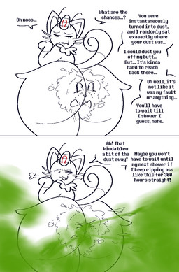 anthro big_butt biped breath butt coin disgust duo eyes_closed fart fart_cloud fart_fetish farting_on_another farting_on_face female flattened forced green_fart_cloud huge_butt male male/female paw_pose pose raised_tail smile smirk tail text transformation whiskers ti-ling deltarune nintendo pokemon undertale_(series) noelle_holiday deer generation_1_pokemon mammal meowth new_world_deer pokemon_(species) reindeer comic digital_media_(artwork) english_text hi_res
