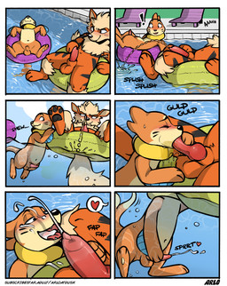 animal_genitalia animal_penis balls blush bodily_fluids bubble canine_genitalia canine_penis casual_urination chair cum cum_in_mouth cum_in_water cum_inside cum_on_face cum_underwater drinking drinking_cum drinking_urine duo ejaculation fellatio feral fully_sheathed furniture genital_fluids genitals heart_symbol knot knotted_penis lipsticking lounge_chair male masturbation oral peeing peeing_in_pool peeing_together peeing_underwater penile penis pool_float ripples sex sheath splash sunbathing swimming swimming_pool tapering_penis underwater_masturbation underwater_view urine urine_in_mouth urine_on_chest urine_on_face water watersports arloatdusk nintendo pokemon arcanine buizel generation_1_pokemon generation_4_pokemon pokemon_(species) comic hi_res