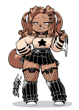 anthro clothed clothing female gusset holding_clothing holding_object holding_underwear knee_highs legwear looking_at_viewer no_underwear panties removed_underwear smug_face solo standing underwear white_clothing white_panties white_underwear blasticussaturn brownie_(blasticussaturn) canid canine mammal 2026 hi_res