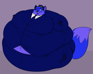 anthro belly belly_expansion belly_peeking_out big_belly blue_body blue_fur blueberry_inflation blush body_inflation button_(fastener) chubby_cheeks clothed clothing dipstick_tail expansion fur hat headgear headwear huge_belly hyper hyper_belly hyper_inflation immobile inflation looking_at_viewer male markings moobs morbidly_obese morbidly_obese_anthro morbidly_obese_male necktie obese obese_anthro obese_male one_eye_closed open_mouth open_smile overweight overweight_anthro overweight_male smile solo spherical_inflation straining_buttons swollen_cheeks tail tail_markings tight_clothing tongue uniform wink winking_at_viewer wonkalicious canid canine fox mammal 2019
