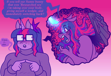 anthro blush bodily_fluids clothing female fingertips_touching horn inner_monologue magic nervous simple_background solo sweat sweater thinking topwear wings dapper_lil_arts friendship_is_magic hasbro my_little_pony mythology twilight_sparkle_(mlp) equid equine mammal mythological_creature mythological_equine winged_unicorn hi_res