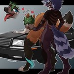 ahegao anthro car clothing duo eldorado female looking_pleasured male male/female panties simple_background underwear vehicle rondonite cadillac fervor zonda canid canine hybrid mammal 1:1 absurd_res hi_res