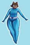 anthro bodysuit clothing female latex latex_clothing latex_skinsuit rubber_clothing skinsuit slightly_chubby slightly_chubby_female smile solo thick_thighs tight_clothing puhba totally_spies! claire_(unawarey) domestic_cat felid feline felis mammal 2022 absurd_res hi_res