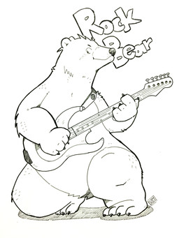 anthro electric_guitar guitar musical_instrument plucked_string_instrument simple_background slightly_chubby solo string_instrument text kamui_shirow bear mammal 2017 3:4 absurd_res hi_res