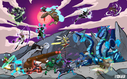 1_horn 2_horns 3_heads action_pose angry antennae_(anatomy) anthro armor armored_vehicle beak biped black_body black_bottomwear black_cape black_clothing black_dress black_hair black_skirt book bottomwear bow_(weapon) breasts brown_clothing brown_hair cannon cape clenched_teeth clothed clothing club_(weapon) crop_top crossbow crossgender dress electricity electricity_manipulation elemental_manipulation eyeless eyewear female feral fight fire flying glasses glowing glowing_eyes green_clothing green_hair group hair hat headgear headwear helmet holding_bow_(weapon) holding_crossbow holding_melee_weapon holding_object holding_ranged_weapon holding_staff holding_sword holding_weapon horn long_hair looking_at_another machine magic_user male mask medium_breasts melee_weapon moon mottled mottled_body mtf_crossgender multi_head multicolored_body multicolored_hair necromancer necromancy night open_mouth outside piebald piebald_body pose priest quadruped ranged_weapon red_moon robe round_glasses scut_tail shirt short_hair short_tail skirt staff sword tail tan_body tank_(vehicle) teeth tongue tongue_out top_hat topwear tracked_vehicle two_tone_body two_tone_hair vambrace vehicle weapon wearing_glasses whiskers white_body witch_hat h1draw mythology centry_(soulcentinel) squitoo_(character) violet_echo waketab_(waketab) ambiguous_species arthropod avian bird canid canine corvid corvus_(genus) domestic_cat dragon elemental_creature felid feline felis fire_creature fly_(animal) human humanoid insect lagomorph leporid living_machine living_tank living_vehicle mammal monster morsectuum mosquito mythological_creature mythological_scalie oscine passerine rabbit raven robot scalie spirit 2025 absurd_res hi_res