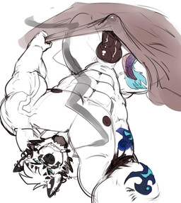 abs anthro armpit_hair barazoku beard bedding big_penis blanket body_hair cigarette ear_piercing ear_ring erection facial_hair genitals hair knot looking_at_viewer lying male muscular muscular_anthro muscular_male nipples nude on_back pecs penis piercing ring_piercing selfie smile smoking solo tattoo teeth thick_penis vein veiny_muscles nightterror duke_(nightterror) canid canine canis mammal wolf 2020 hi_res sketch