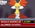 ambiguous_gender eyewear glasses news news_report parody red_eyes reporter solo text unknown_artist fox_news nintendo pokemon canid canine delphox generation_6_pokemon mammal pokemon_(species) 5:4 english_text