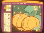anthro areola_outline big_breasts bodypaint breasts female filter holidays huge_breasts pumpkin_breasts solo user_interface window_(computing) snapps halloween reptile scalie snake 4:3