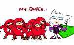 anthro black_nose female fur group male text white_body white_fur wings blossom-fur7 sega sonic_the_hedgehog_(series) ugandan_knuckles knuckles_the_echidna rouge_the_bat bat echidna mammal monotreme 2018 english_text hi_res meme